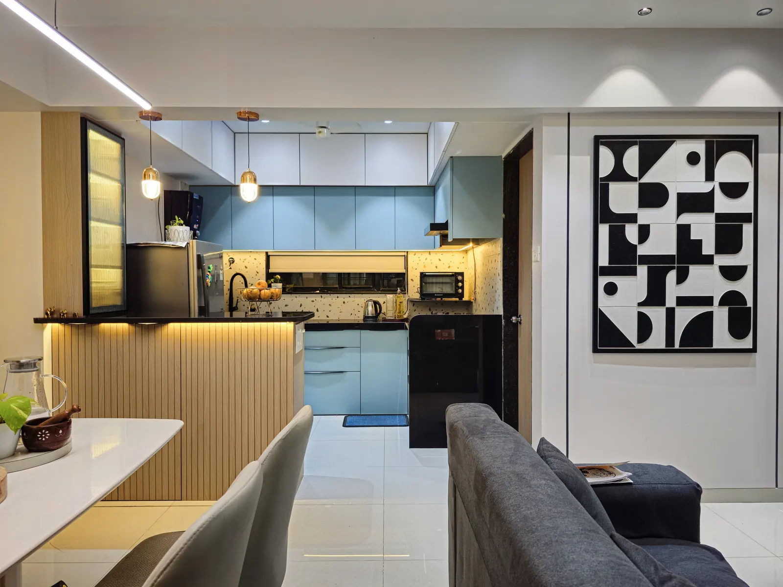 Living room – Wagholi Residence, Pune, interior design by Pixel Solution