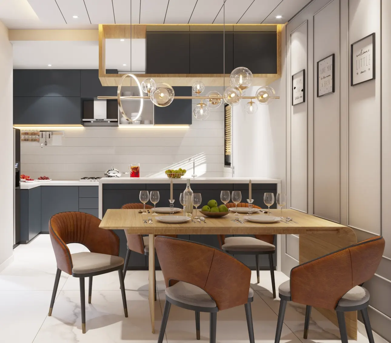 Dining area – Silvassa Residence, turnkey execution by Pixel Solution