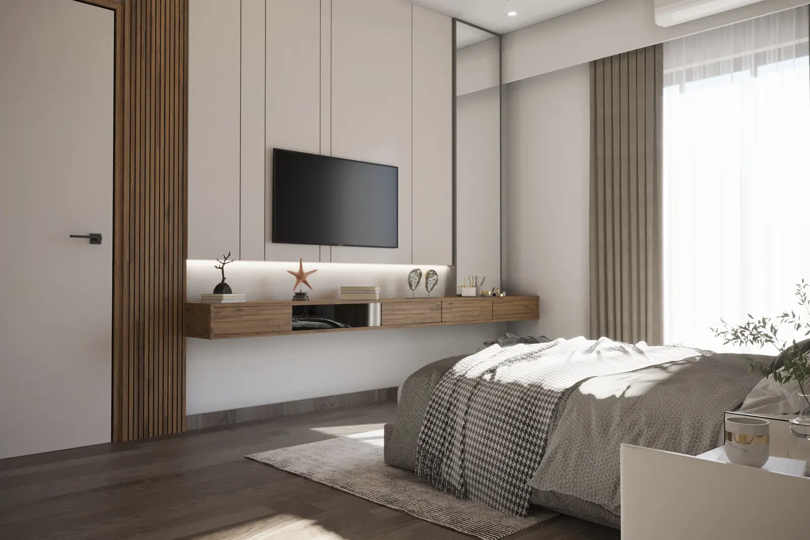 Master bedroom – Silvassa Residence, turnkey execution by Pixel Solution