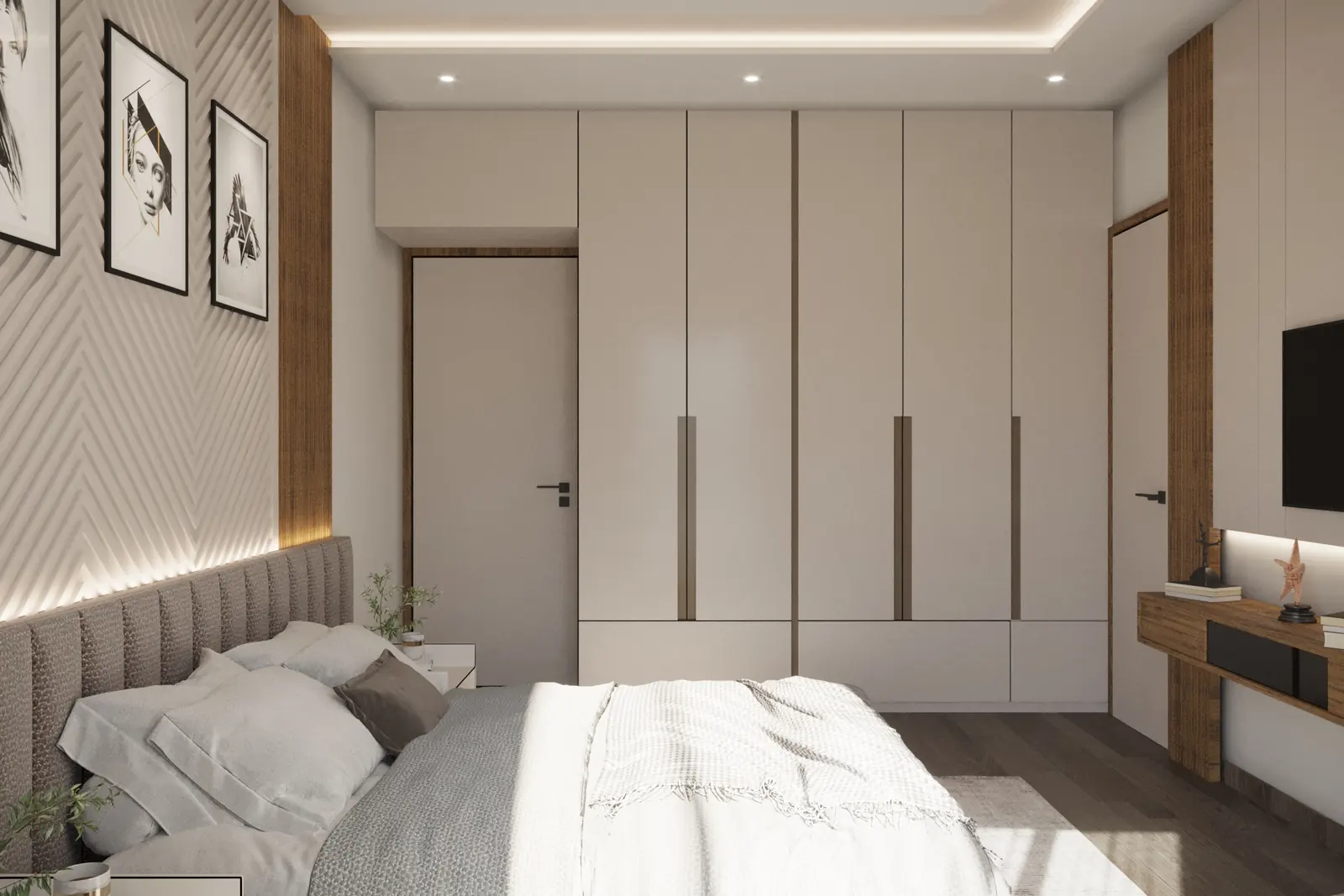 Master bedroom – Silvassa Residence, turnkey execution by Pixel Solution