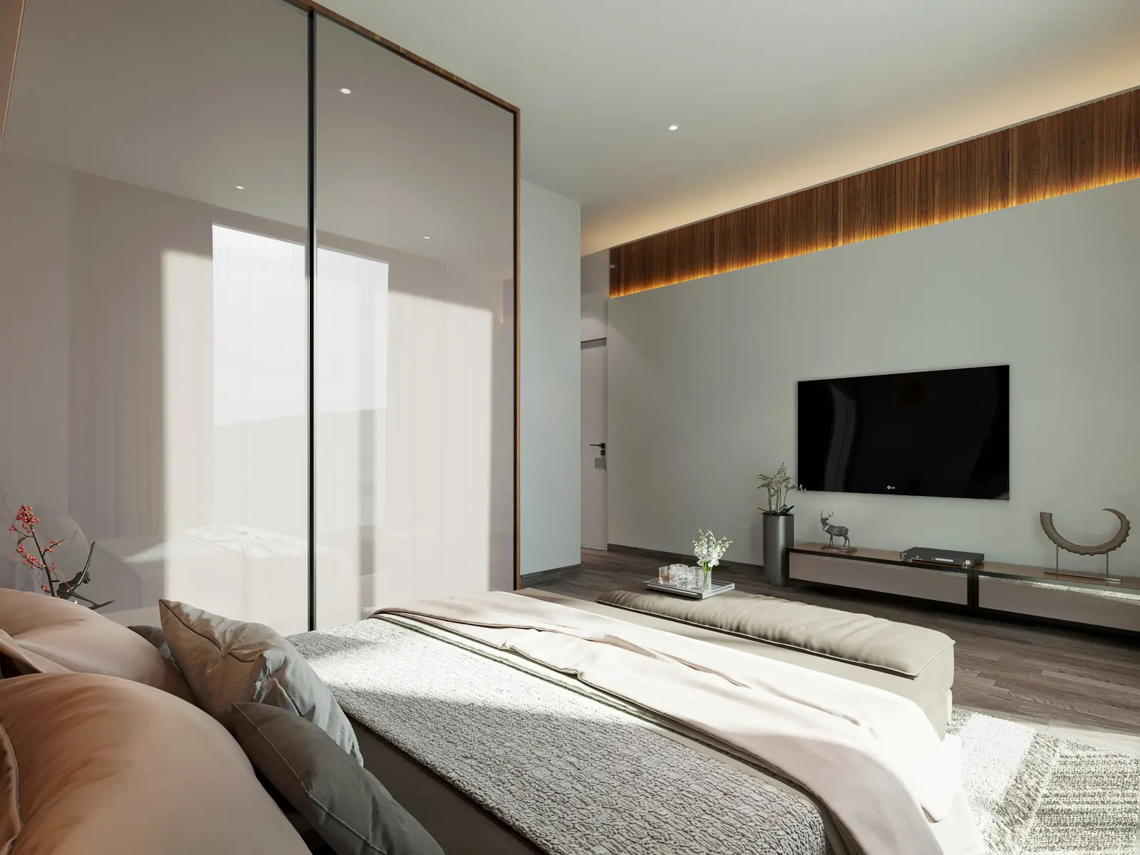 Bedroom – Sample Flat, Vapi, interior design by Pixel Solution