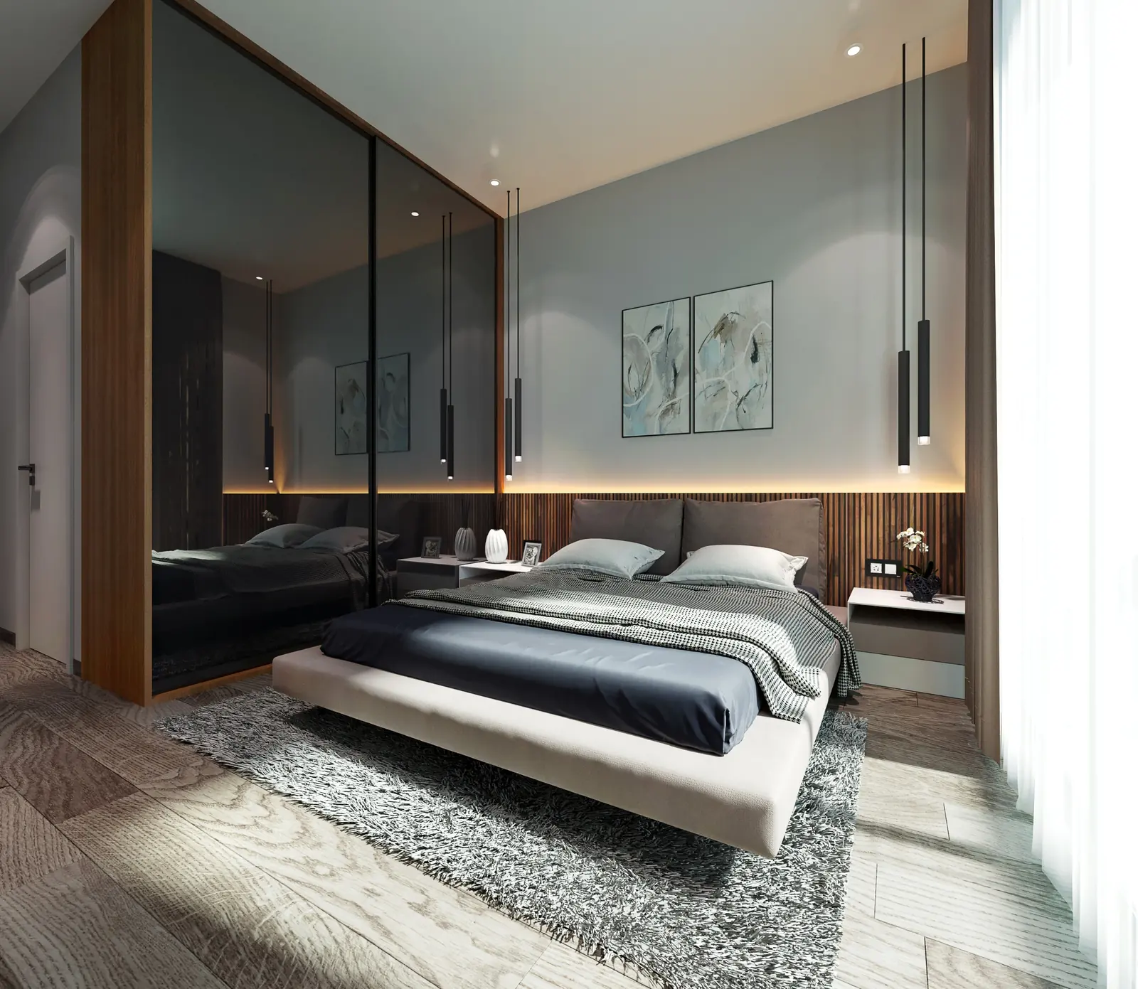 Bedroom – Sample Flat, Vapi, interior design by Pixel Solution